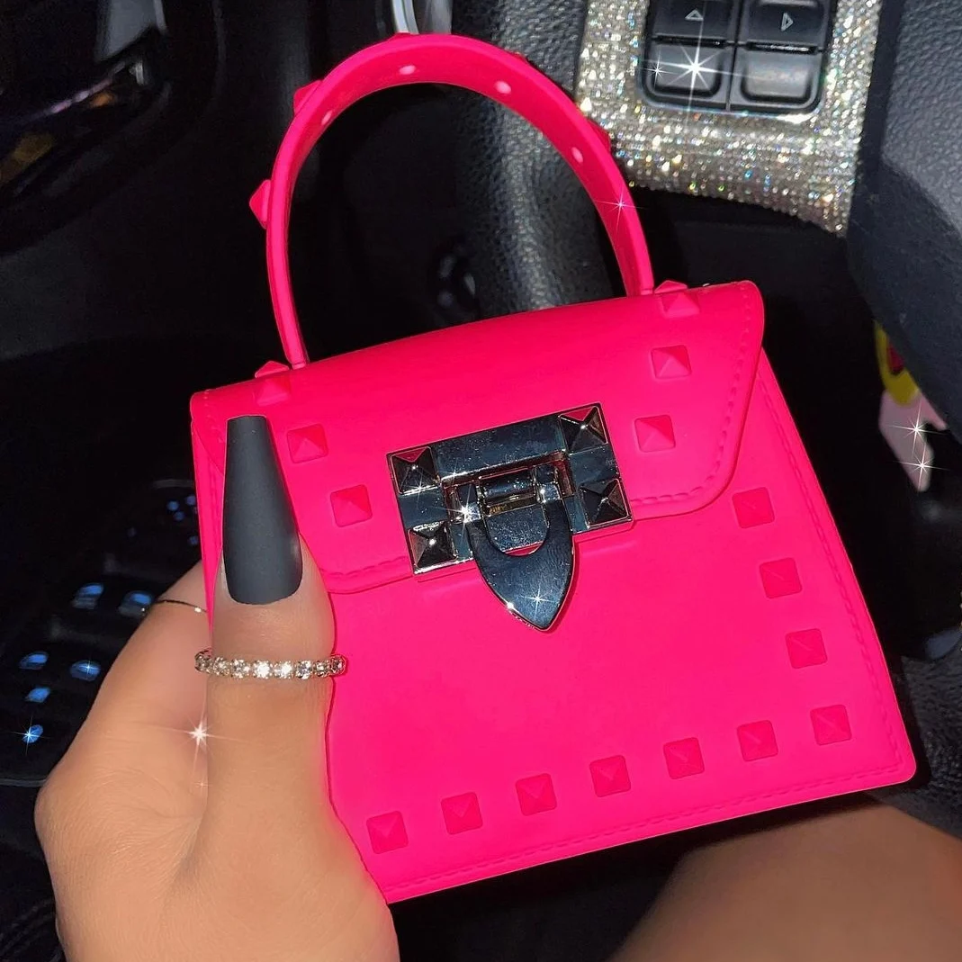 Hot Sale PVC Rivet Mini Purses and Handbags Women Jelly Purses Luxury Handbags for Women Hand Bags, 7 color
Hot Sale PVC Rivet Mini Purses and Handbags Women Jelly Purses Luxury Handbags for Women Hand Bags, 7 color