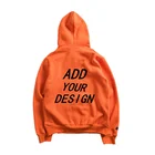 Design Your Own Fashion Fitted Pullover Hoodie Men Bulk Wholesale Heavyweight Orange Kangaroo Hoodie