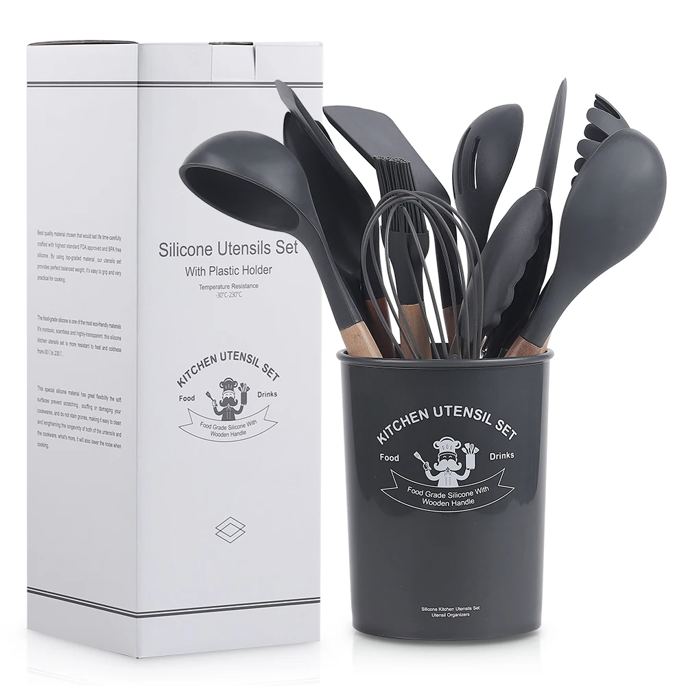 Silicone Kitchenware Wooden Handle Cooking Set Heat Resistant Non-Stick Cooking Kitchen Accessories Utensils
Silicone Kitchenware Wooden Handle Cooking Set Heat Resistant Non-Stick Cooking Kitchen Accessories Utensils