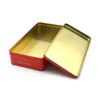 Custom Made Cookie Tin Box High Quality Biscuit Tin Box Red Rectangular Biscuit Tin Box Food Metal Packaging