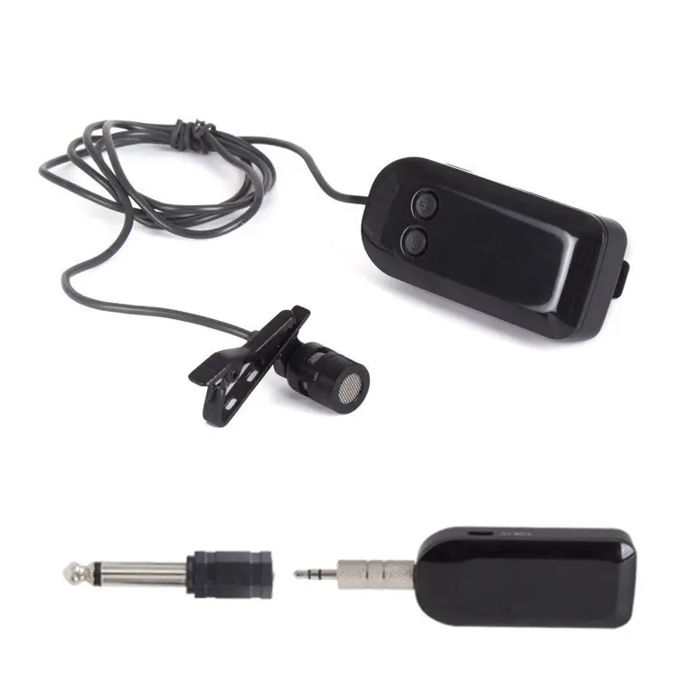 

2.4G Wireless Microphone Speech lapel Megaphone Radio Mic For Loudspeaker Teaching Meeting Tour Guide Microphones, Black