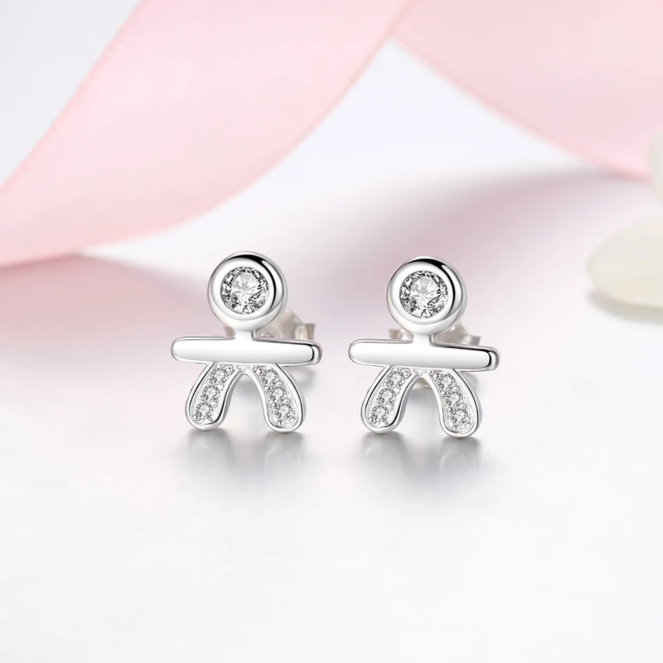 Forewe New Product 925 Sterling Silver Little Boy Earrings Clear Cubic Zirconia Stud Earrings Woman silver stud earrings, Custom made
Forewe New Product 925 Sterling Silver Little Boy Earrings Clear Cubic Zirconia Stud Earrings Woman silver stud earrings, Custom made
