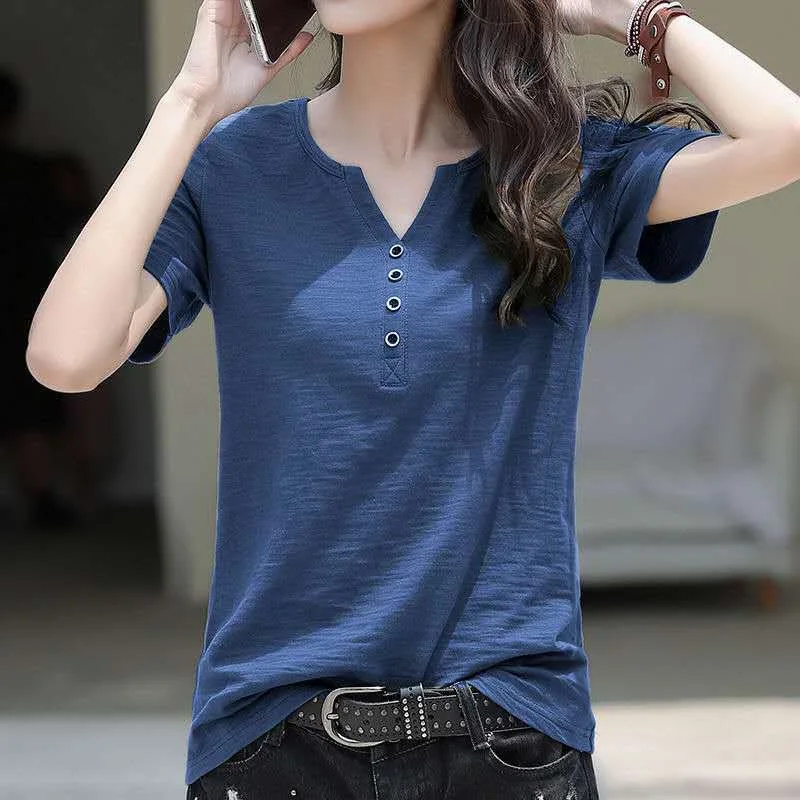 Cotton T-shirt Solid Color Casual Women Summer Tops White T Shirt Women Clothes Plus Size, Shown
Cotton T-shirt Solid Color Casual Women Summer Tops White T Shirt Women Clothes Plus Size, Shown
