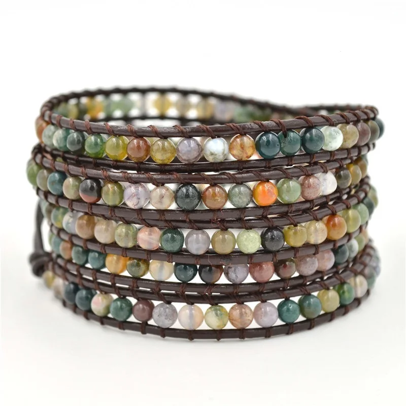 stainless steel button handmade leather natural semi-precious stone wrap bracelets 5 Strands Wrap
stainless steel button handmade leather natural semi-precious stone wrap bracelets 5 Strands Wrap