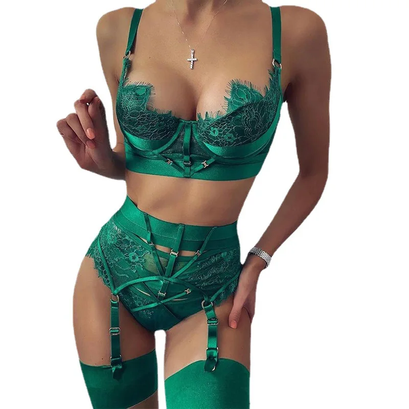 Sexy Hot Fashion Show Women Underwaer Green Red New Lace stitching Sexy Lingerie 2 Pieces Women Sexy Shaper Langerie Set, As picture
Sexy Hot Fashion Show Women Underwaer Green Red New Lace stitching Sexy Lingerie 2 Pieces Women Sexy Shaper Langerie Set, As picture