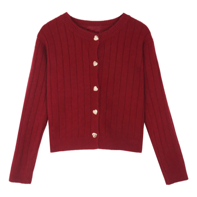 Japanese Korean Red Peach Heart Sweater Cardigan Women's Spring and Autumn Loose Thin Sweater Thin Coat
Japanese Korean Red Peach Heart Sweater Cardigan Women's Spring and Autumn Loose Thin Sweater Thin Coat