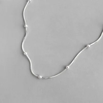 2020 Handmade Simple Short Silver Beads Necklaces 925 Sterling Silver Snake Bone Chain Necklaces
2020 Handmade Simple Short Silver Beads Necklaces 925 Sterling Silver Snake Bone Chain Necklaces