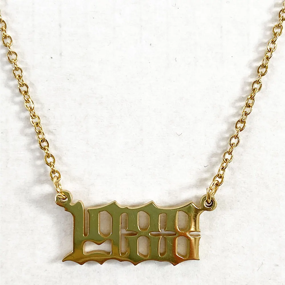 gold plated personalized birth birthday new year number chain necklace stainless steel wholesale
gold plated personalized birth birthday new year number chain necklace stainless steel wholesale