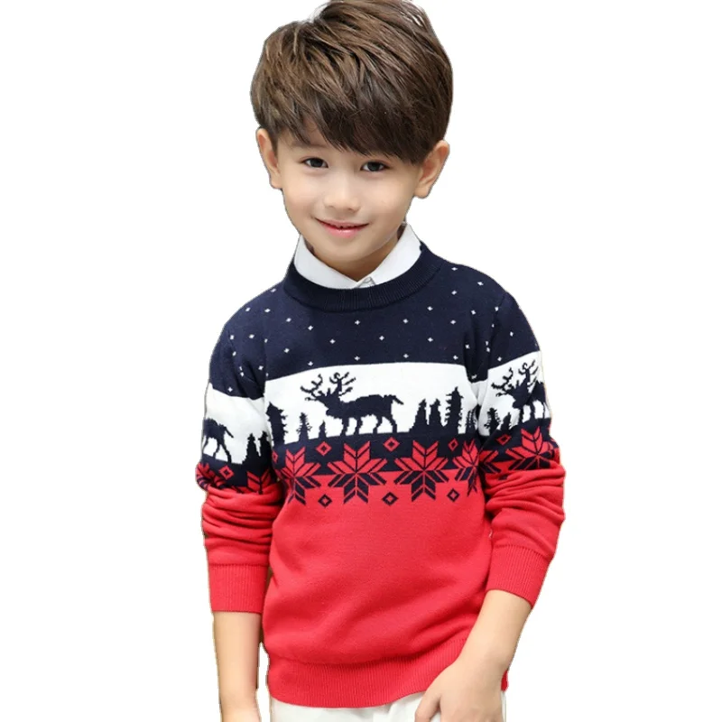 Christmas Sweaters For Boys 2021 Autumn Elk Print Kids Boy Clothes Long Sleeve Double Thicken Cotton Knit Children Sweaters 3-9Y
Christmas Sweaters For Boys 2021 Autumn Elk Print Kids Boy Clothes Long Sleeve Double Thicken Cotton Knit Children Sweaters 3-9Y
