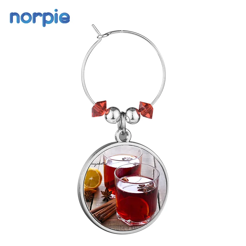 Custom Sublimation Blank Circle Metal Wine Glass Ring Charms Tags Holders For Wedding Party, White
Custom Sublimation Blank Circle Metal Wine Glass Ring Charms Tags Holders For Wedding Party, White