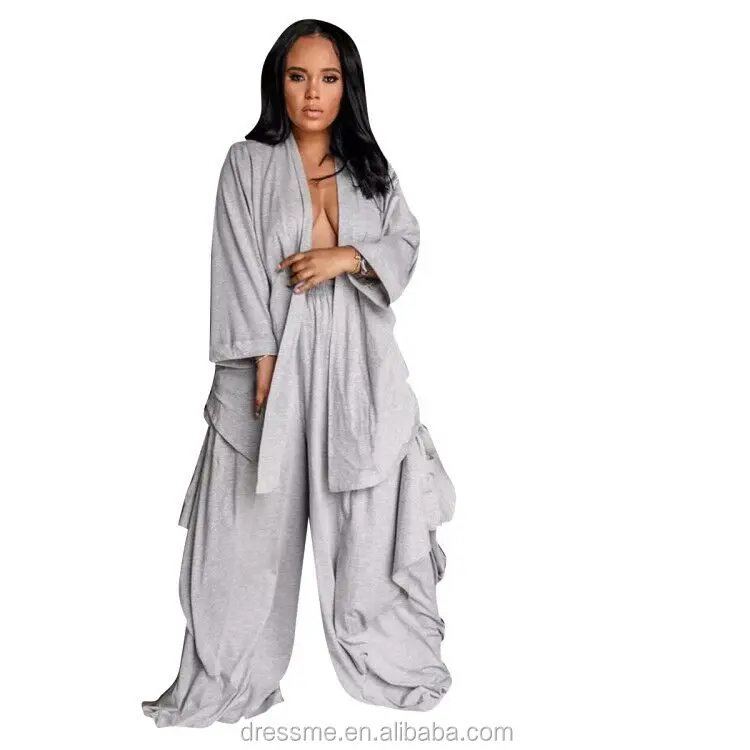 MT38-5103 New Fashion Plus Size Gray Deep V Neck Front Knot Rompers Womens Jumpsuit
MT38-5103 New Fashion Plus Size Gray Deep V Neck Front Knot Rompers Womens Jumpsuit