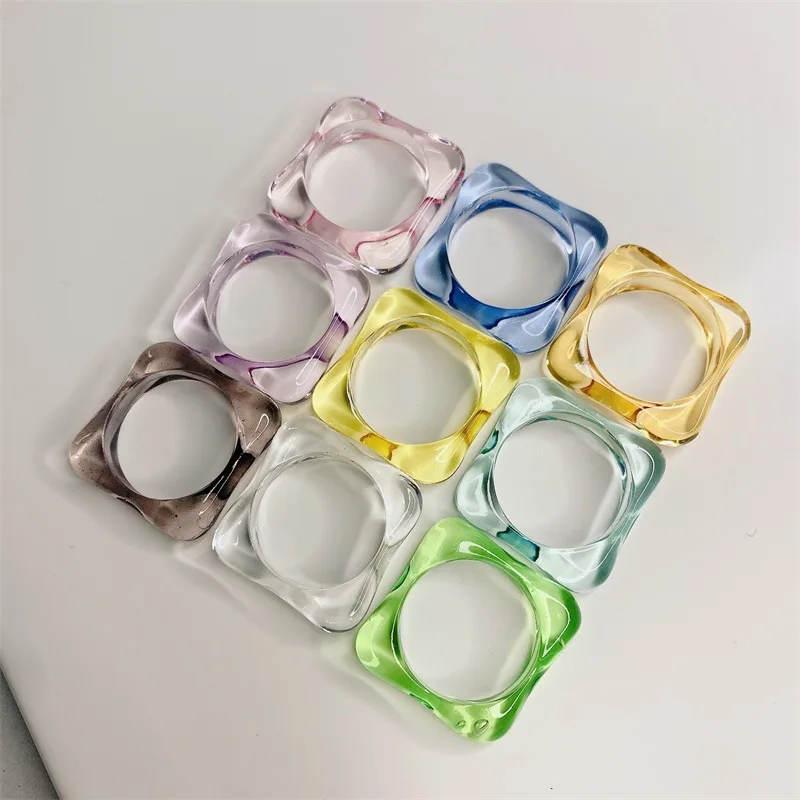 Summer Women Jewelry Transparent Chunky Square Resin Rings Colorful Plastic Acrylic Square Geometric Rings, As picture show
Summer Women Jewelry Transparent Chunky Square Resin Rings Colorful Plastic Acrylic Square Geometric Rings, As picture show