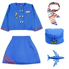 Halloween career party costumes Air Hostess costume cosplay Flight Attendant uniform suits
