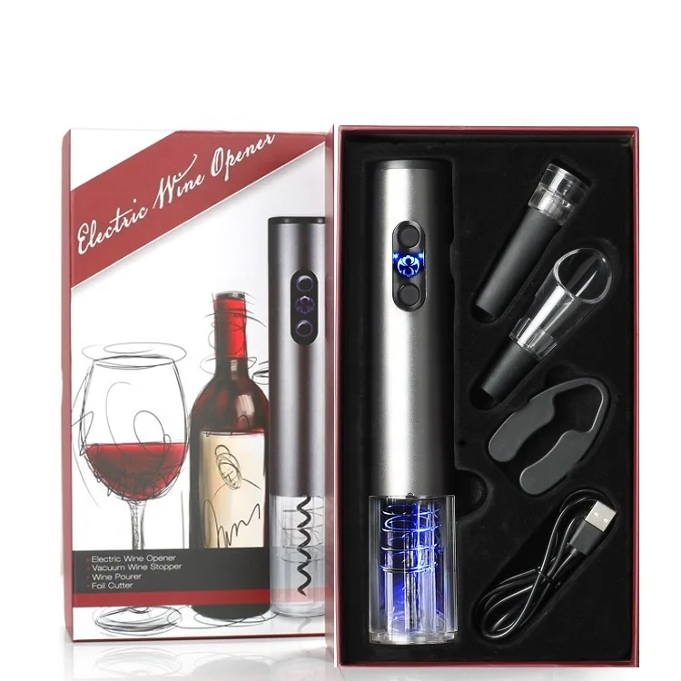 

Best Selling Products 2022 Amazon Wine Accessory Electric Rechargeable Wine Bottle Opener and Aerator Pourer Wine Stopper Set