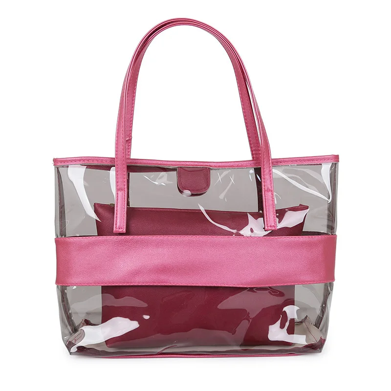 Cheap Casual 2Pcs/set Waterproof Lady Jelly Shoulder Tote Summer Transparent Beach Bag Women PVC Clear Handbag With Clutch, Rose red, blue, gold, brown
Cheap Casual 2Pcs/set Waterproof Lady Jelly Shoulder Tote Summer Transparent Beach Bag Women PVC Clear Handbag With Clutch, Rose red, blue, gold, brown
