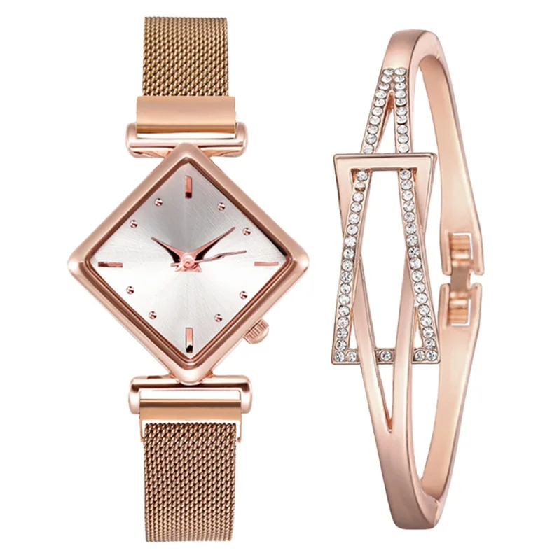 Women's simple fashion personality diamond watch bracelet fashion combination set, Red, purple, blue, black, rose gold white, rose gold green, brown
Women's simple fashion personality diamond watch bracelet fashion combination set, Red, purple, blue, black, rose gold white, rose gold green, brown