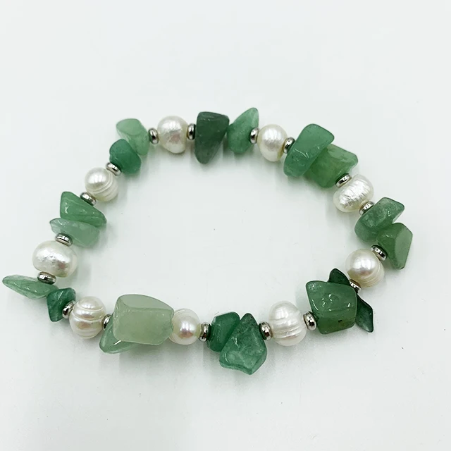 pearl beads in cellophane bag with A variety of stone beads Gemstone nuggets bracelet 
pearl beads in cellophane bag with A variety of stone beads Gemstone nuggets bracelet