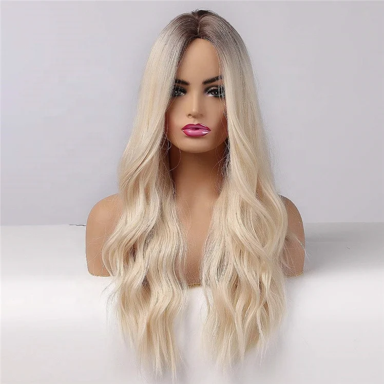 Long blond wigs are suitable for women with natural synthetic hair gradient golden wigs loose wave wigs heat-resistant
Long blond wigs are suitable for women with natural synthetic hair gradient golden wigs loose wave wigs heat-resistant
