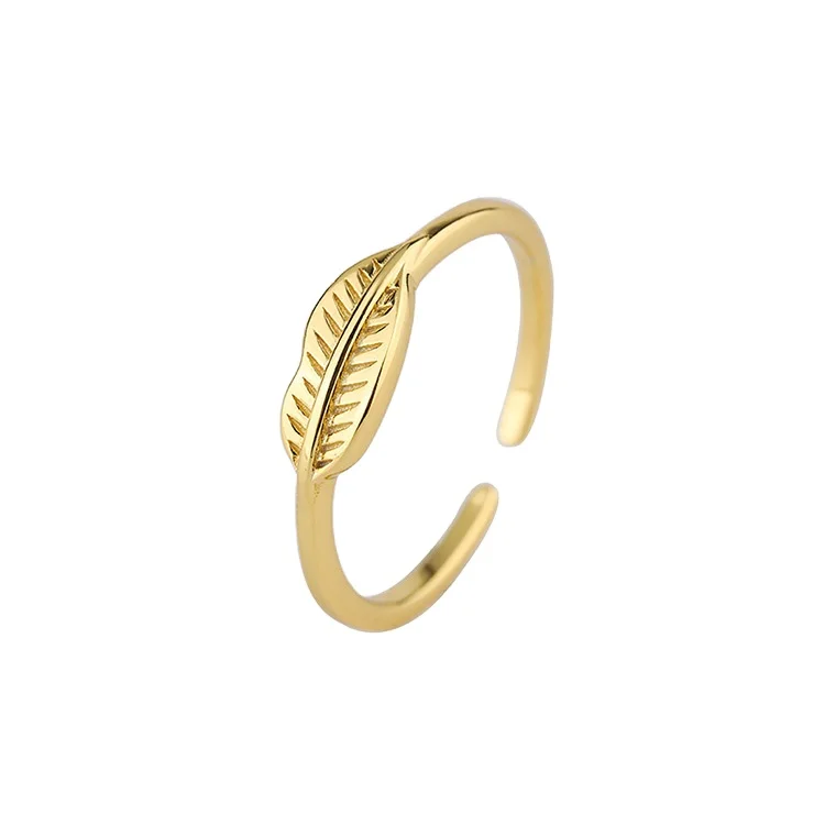 High quality simple style women jewelry 925 sterling silver 14k gold plated leaf adjustable finger ring, Customized color acceptable
High quality simple style women jewelry 925 sterling silver 14k gold plated leaf adjustable finger ring, Customized color acceptable