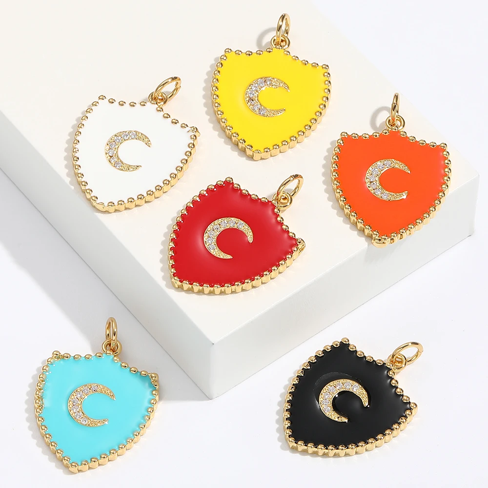 Enamel Gold Plated Jewelry Shield Round Charms Half Moon Star Of David Heart Pendant Necklace For Jewellery Making
Enamel Gold Plated Jewelry Shield Round Charms Half Moon Star Of David Heart Pendant Necklace For Jewellery Making