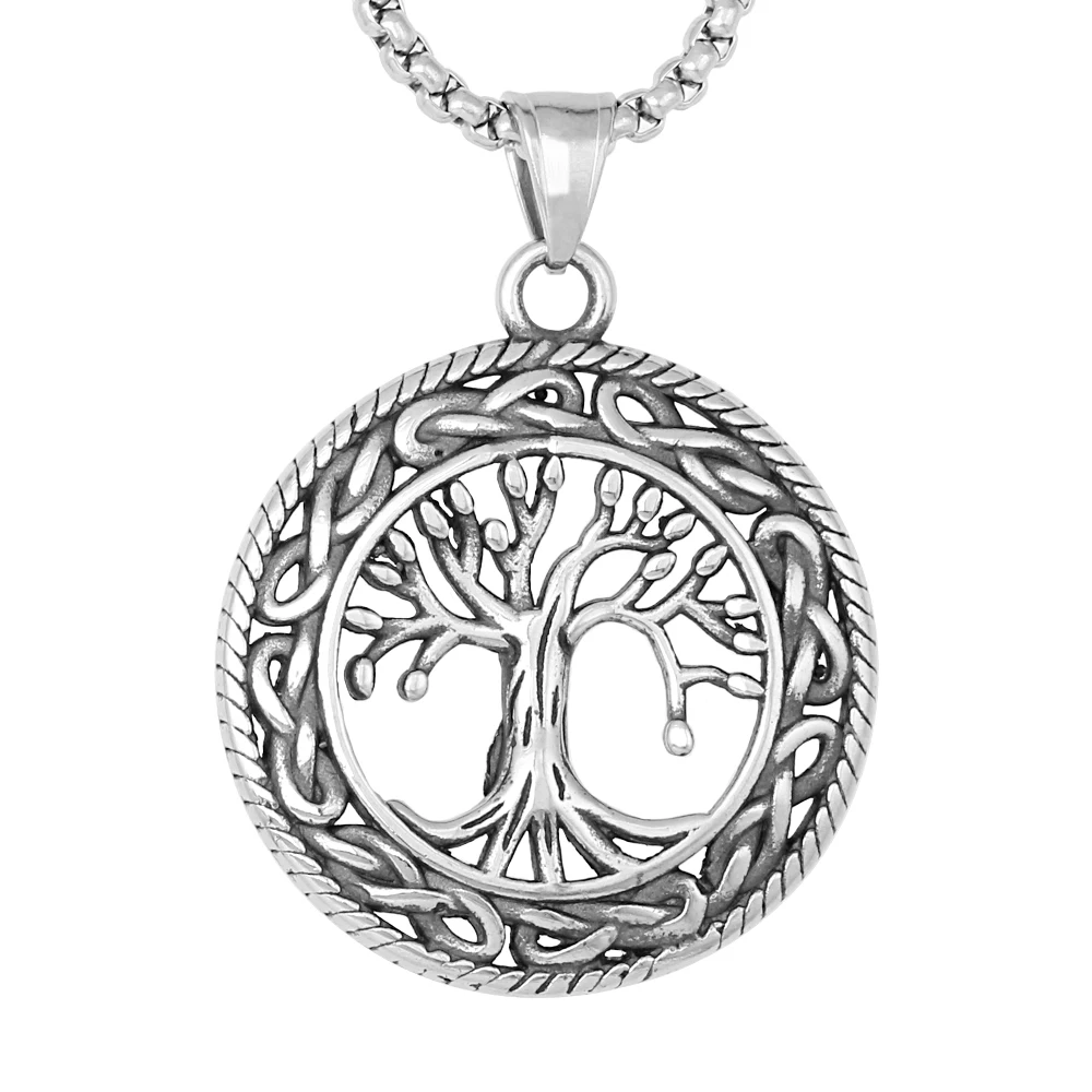 Fashion Hot Selling Jewelry Stainless Steel Circle Hollow Yggdrasil Tree of Life Necklace Pendant
Fashion Hot Selling Jewelry Stainless Steel Circle Hollow Yggdrasil Tree of Life Necklace Pendant