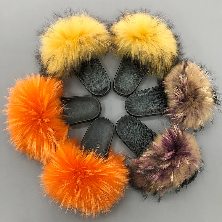 Wholesale custom 2021 fashion fur slippers women big cover fluffy real raccoon fur slippers, Customized color
Wholesale custom 2021 fashion fur slippers women big cover fluffy real raccoon fur slippers, Customized color