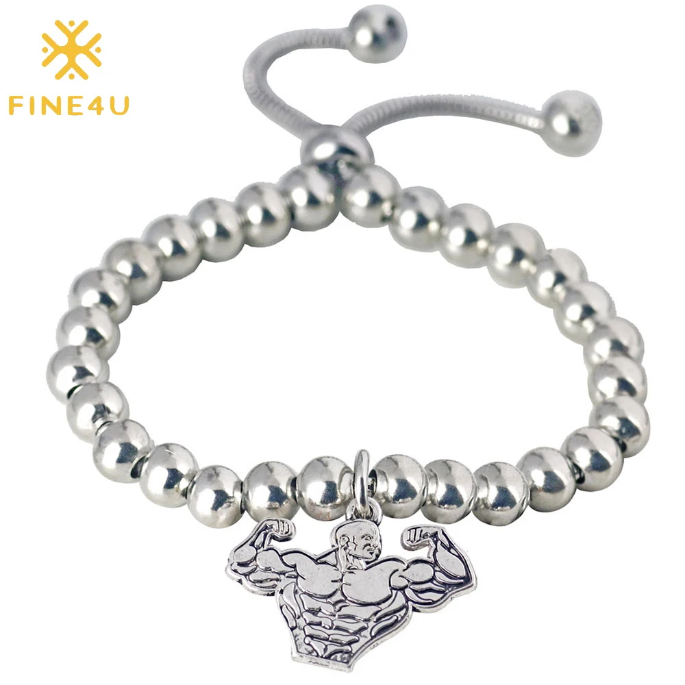 Adjustable men jewelry beads ball snake chain muscle man charms stainless steel elastic bracelet for men, Gold/steel
Adjustable men jewelry beads ball snake chain muscle man charms stainless steel elastic bracelet for men, Gold/steel