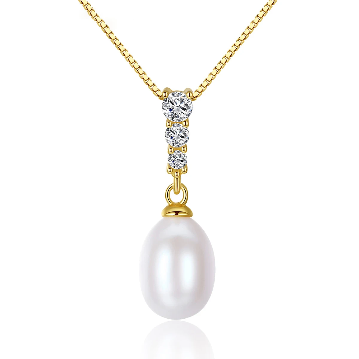2022 Women Fashion Jewelry CZ 925 Sterling Silver 16 Inches Gold Chain Natural Rice Pearl Necklace
2022 Women Fashion Jewelry CZ 925 Sterling Silver 16 Inches Gold Chain Natural Rice Pearl Necklace
