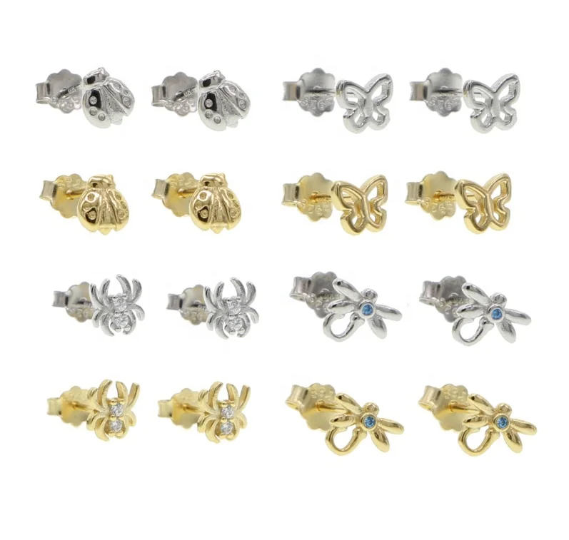 Cute animals Stud Earring wholeslae Small Earring 925 sterling Silver bee butterfly ladybird spider dragonfly earring Jewelry
Cute animals Stud Earring wholeslae Small Earring 925 sterling Silver bee butterfly ladybird spider dragonfly earring Jewelry