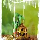 VONVIK Clear Acrylic Reptile Terrarium Cage With Thermometer