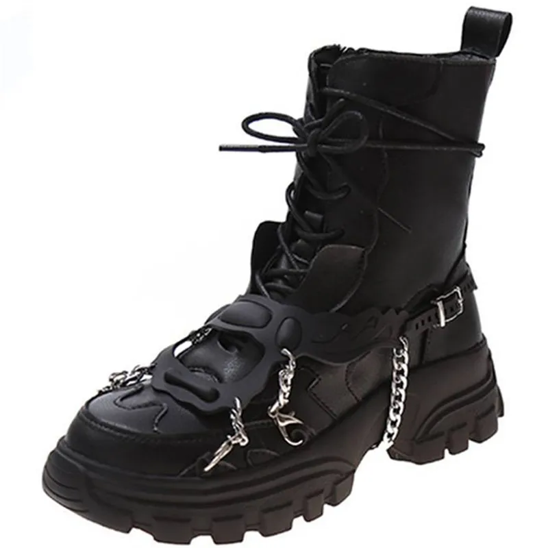 Dropshipping Custom Logo Women's Chunky Fashion Metal Chain Boots Street Punk Style Ankle Boot for Women Casual Footwear
Dropshipping Custom Logo Women's Chunky Fashion Metal Chain Boots Street Punk Style Ankle Boot for Women Casual Footwear