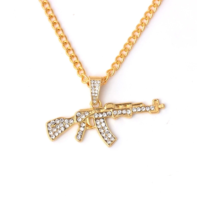 Gold Plating Hip Hop Gun Pendant Necklace Rhinestone Jewelry Accessories For Men Punk Style Necklace, Picture
Gold Plating Hip Hop Gun Pendant Necklace Rhinestone Jewelry Accessories For Men Punk Style Necklace, Picture