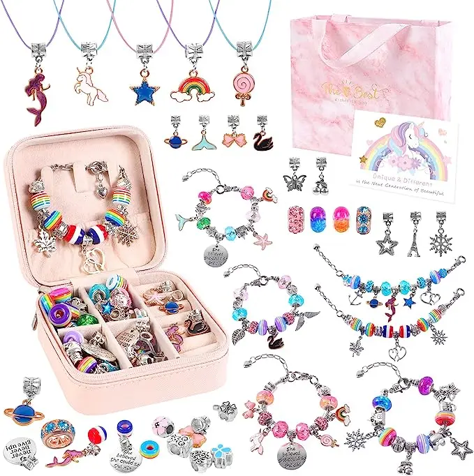 DIY Pink Charms Bracelet Making Kit for Girls Acrylic and Plastic Beads Jewelry Finding Type Birthday Party Favor Gift
DIY Pink Charms Bracelet Making Kit for Girls Acrylic and Plastic Beads Jewelry Finding Type Birthday Party Favor Gift