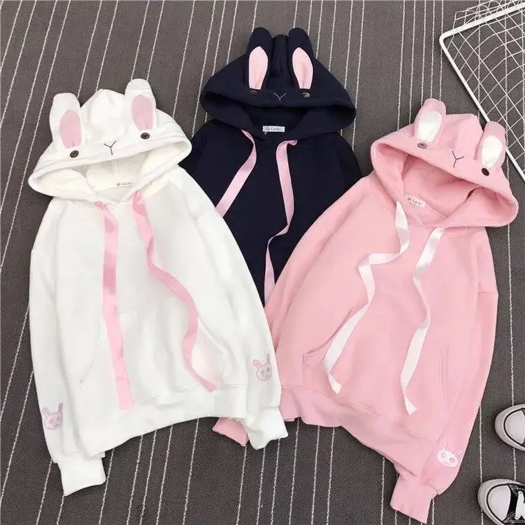 Fleece-lined Thickened Japanese Sweet Pink Rabbit Ears Fleece-lined Hoodie For Women Cute Couple's Hoodie
Fleece-lined Thickened Japanese Sweet Pink Rabbit Ears Fleece-lined Hoodie For Women Cute Couple's Hoodie