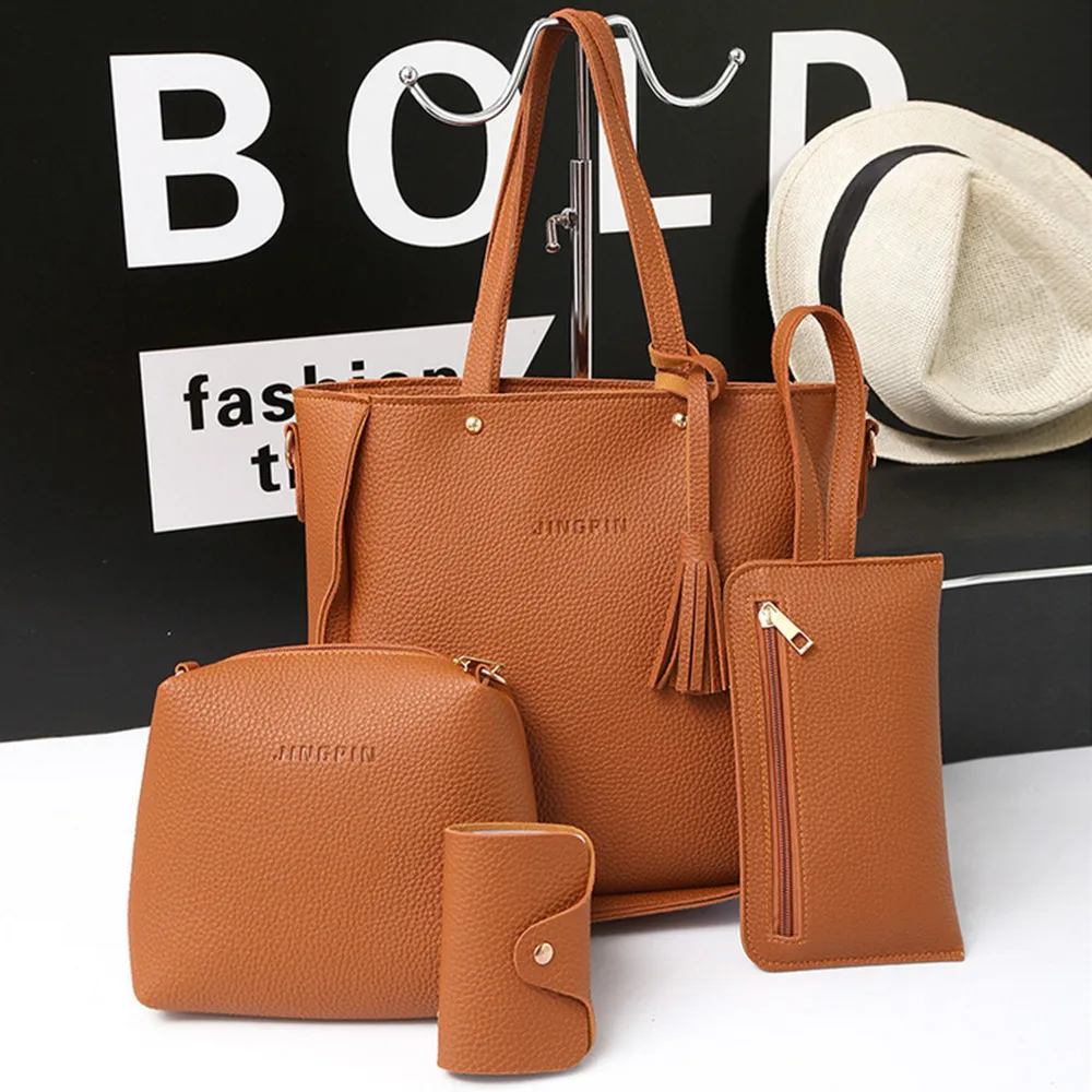 Large Capacity Purse Handbag Wallets Coin Card Ladies 4 Pcs Women Hand Bags Handbags Leather Sling Genuine Leather Tote Bag, Customizable
Large Capacity Purse Handbag Wallets Coin Card Ladies 4 Pcs Women Hand Bags Handbags Leather Sling Genuine Leather Tote Bag, Customizable