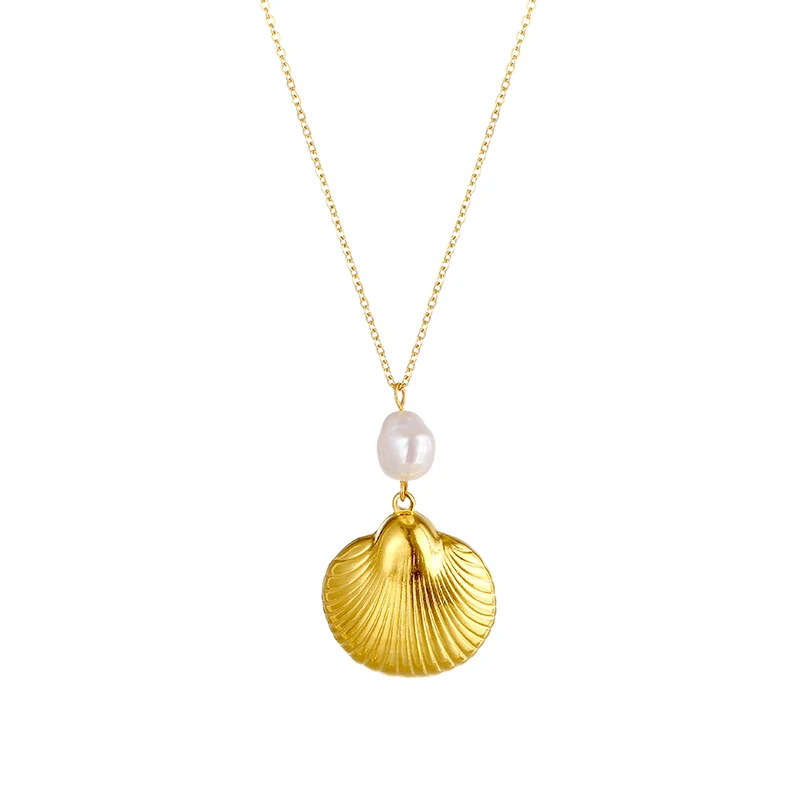 18K Gold Plated Stainless Steel Lucky Jewelry Single Freshwater Pearl Shell Pendant Necklace With Pearl
18K Gold Plated Stainless Steel Lucky Jewelry Single Freshwater Pearl Shell Pendant Necklace With Pearl