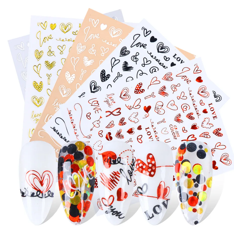 Popular Red Gold Black Adhesive Nail Sticker Manicure Slider 3D Nail Art Decorations Heart-shaped Animal Rose Flower Nail Design, Gold red black
Popular Red Gold Black Adhesive Nail Sticker Manicure Slider 3D Nail Art Decorations Heart-shaped Animal Rose Flower Nail Design, Gold red black