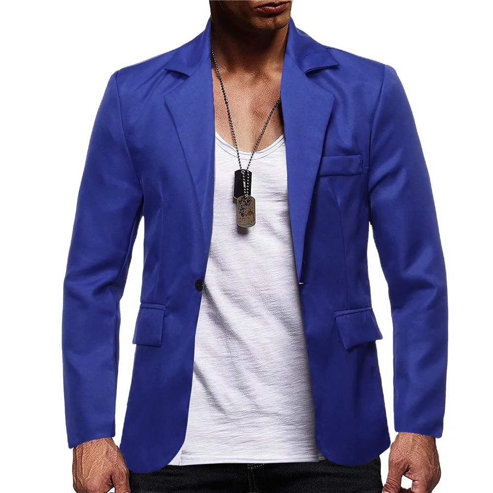 Men one button blazer Brand slim fit casual suit jacket mens solid color business office blue coat tops 2022 spring clothing
Men one button blazer Brand slim fit casual suit jacket mens solid color business office blue coat tops 2022 spring clothing