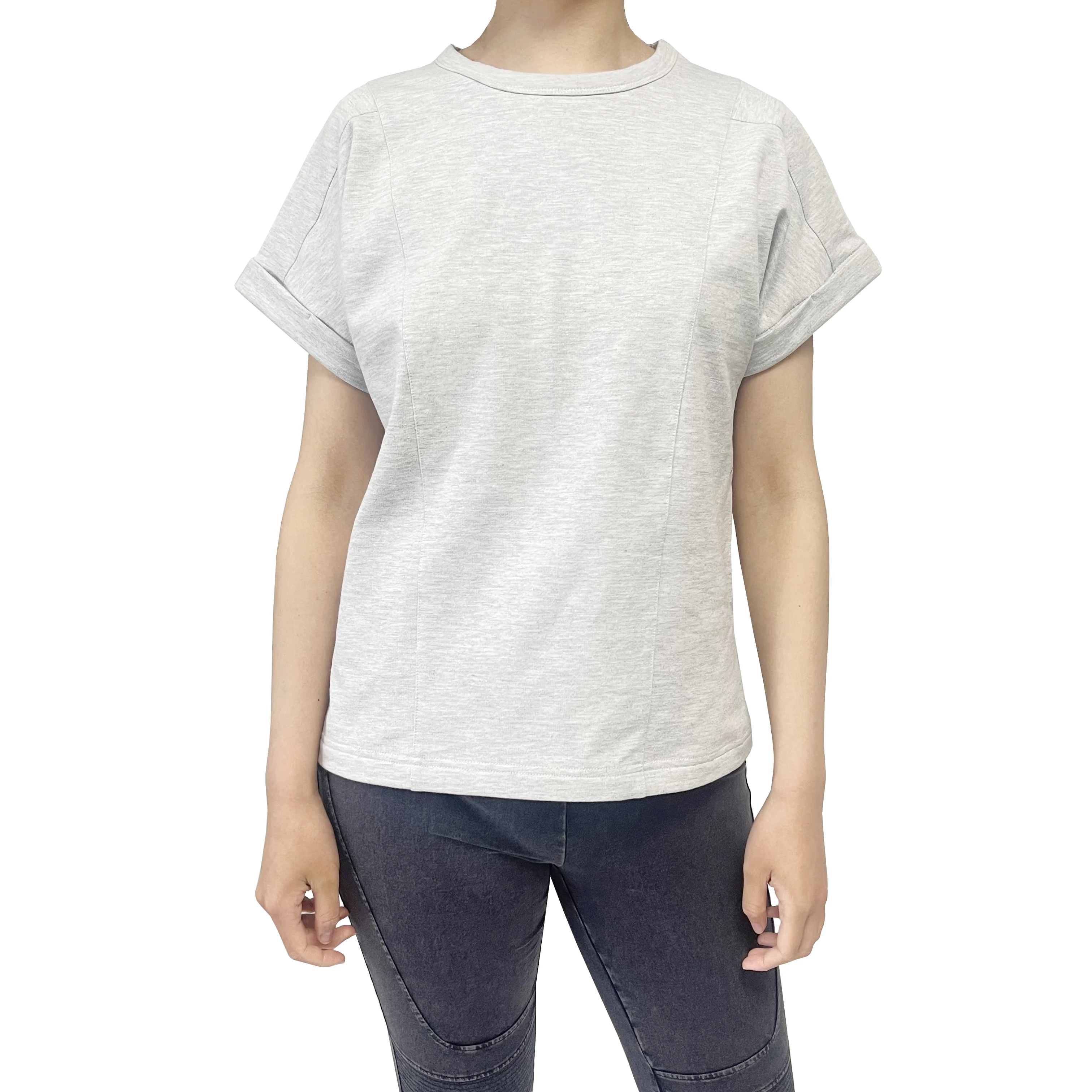 Wholesale Blank Women Short Sleeve T-Shirt Basic Crew Neck Casual T-Shirts Top With Roll Sleeves
Wholesale Blank Women Short Sleeve T-Shirt Basic Crew Neck Casual T-Shirts Top With Roll Sleeves