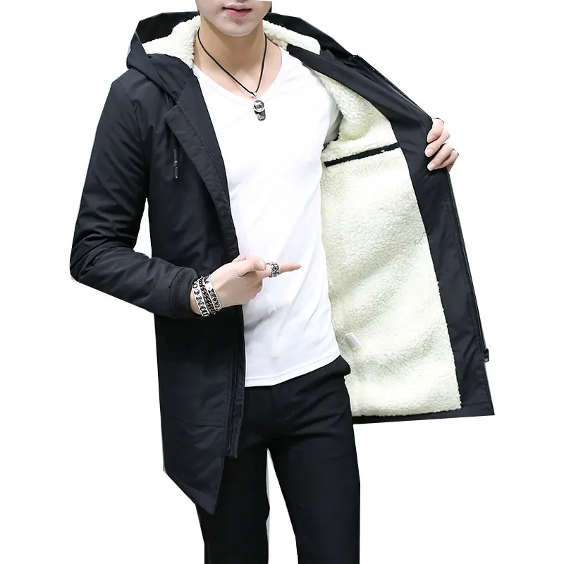 Winter Jacket Men Hooded Korean Parka Long Jacket Coat Cashmere Men Windbreaker Parkas Cotton Youth Clothing Size
Winter Jacket Men Hooded Korean Parka Long Jacket Coat Cashmere Men Windbreaker Parkas Cotton Youth Clothing Size