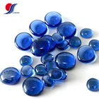 Colorful flat glass colored pebbles for fire and garden decoration