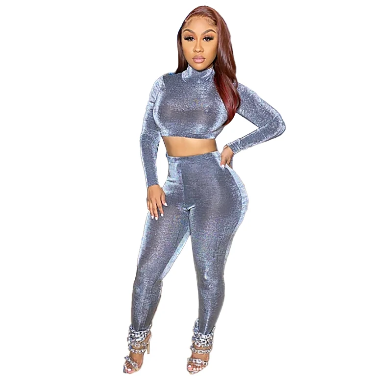 New Spice Two Piece long sleeves Crop Top and Butt Lifter Yoga Pants grey bodycon sweatsuit gym wear
New Spice Two Piece long sleeves Crop Top and Butt Lifter Yoga Pants grey bodycon sweatsuit gym wear
