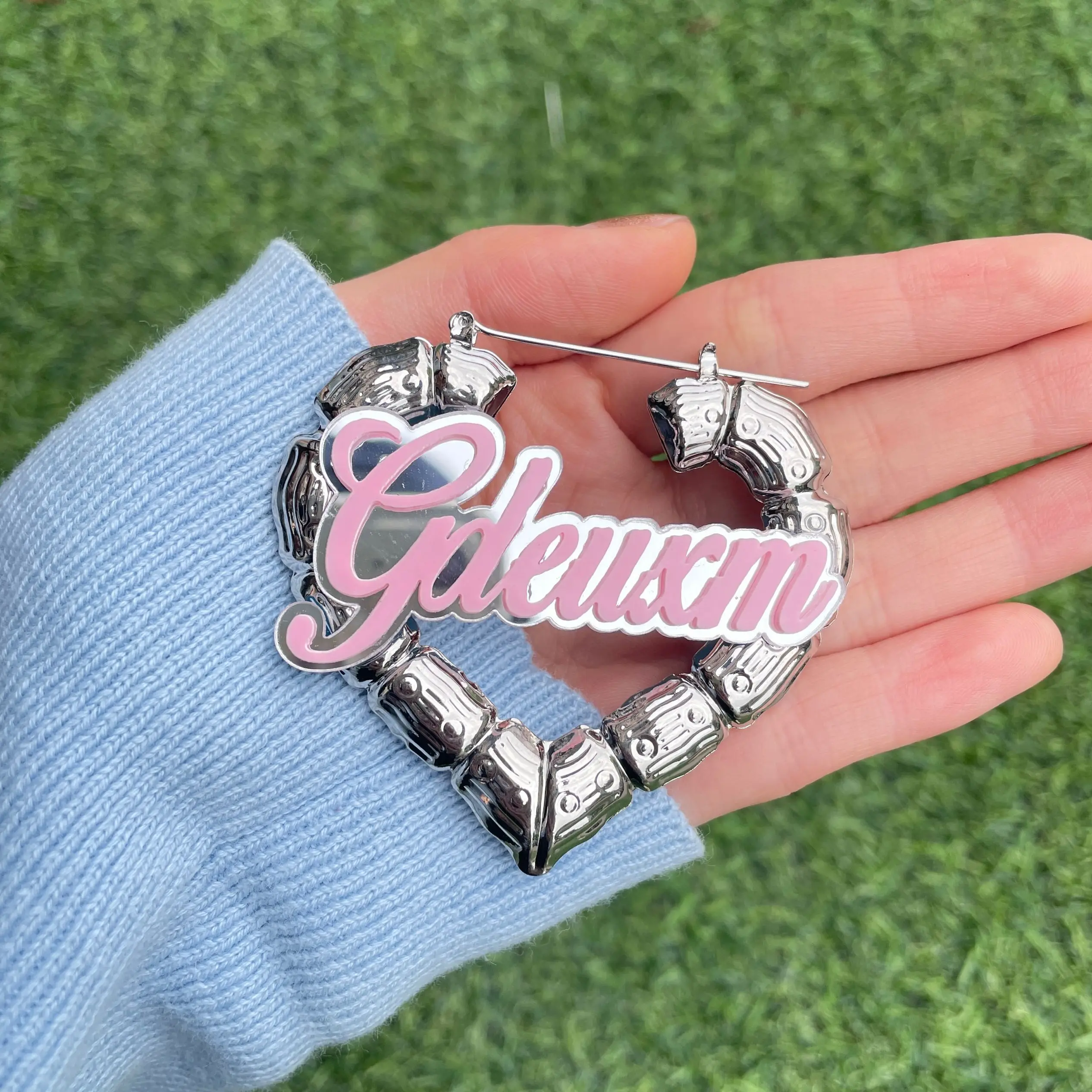Stainless Steel Wholesale Gold Rattan Heart Shape Fashion Large Square Custom Style 14k Letter Big Bamboo Hoop Earrings
Stainless Steel Wholesale Gold Rattan Heart Shape Fashion Large Square Custom Style 14k Letter Big Bamboo Hoop Earrings