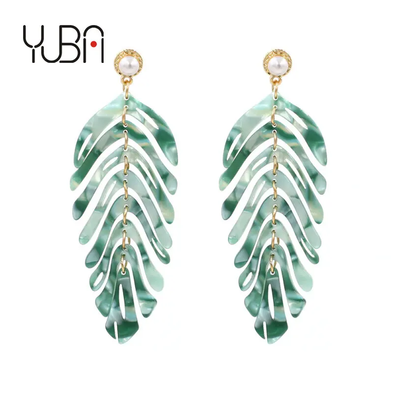 Fashion Bohemian Long Green Acrylic Leaf Shaped Earrings Plant Leaf Earrings Drop Earrings for Women Weddingwholesale
Fashion Bohemian Long Green Acrylic Leaf Shaped Earrings Plant Leaf Earrings Drop Earrings for Women Weddingwholesale