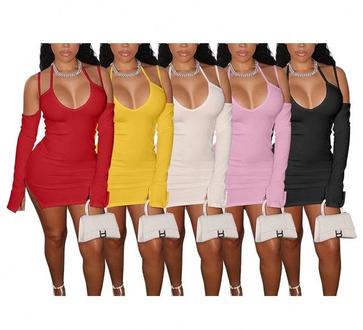 Sexy Female Long Sleeve Evening Dresses Off Shoulder Ribbed Summer Night Club Women Mini Strap Dress, Picture color
Sexy Female Long Sleeve Evening Dresses Off Shoulder Ribbed Summer Night Club Women Mini Strap Dress, Picture color