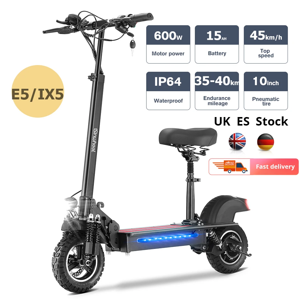 iScooter iX5 motor 600W battery 15ah 3 gears 45kmh 10inch pneumatic tire waterproof IP54 bag off road electric scooter
iScooter iX5 motor 600W battery 15ah 3 gears 45kmh 10inch pneumatic tire waterproof IP54 bag off road electric scooter