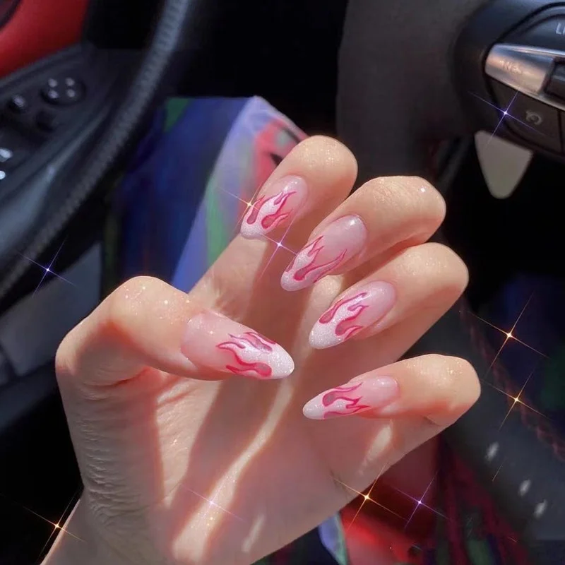 Pink Hot Pink fire flame stiletto Manicure Square sequins Leopard False Nails Full cover Nails Artificial Nail tips, Natural,multi-color,customized color
Pink Hot Pink fire flame stiletto Manicure Square sequins Leopard False Nails Full cover Nails Artificial Nail tips, Natural,multi-color,customized color