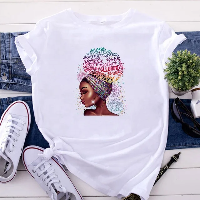 Summer ladies black girls print tshirt casual white graphic women's t-shirts, 14colors
Summer ladies black girls print tshirt casual white graphic women's t-shirts, 14colors