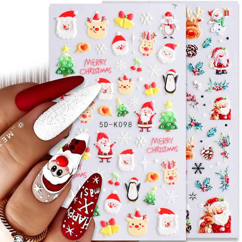 1 Sheet Christmas 5D Nail Sticker Colorful Nail Art Stickers Xmas Snowmen Nail Art Tips Decoration
1 Sheet Christmas 5D Nail Sticker Colorful Nail Art Stickers Xmas Snowmen Nail Art Tips Decoration