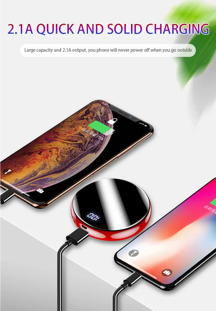 portable 10000mah lithium battery DC Dual USB 5v.1a mini pocket digital power bank for mobile - ANKUX.COM